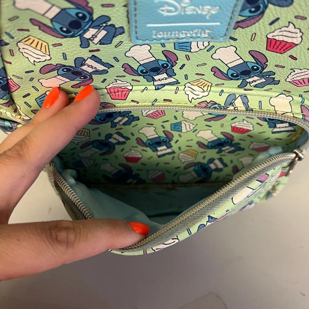 Disney Loungefly Stitch Chef Cupcake Mini Backpack‎ Green Blue